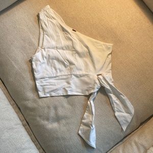 One strap white free people shirt